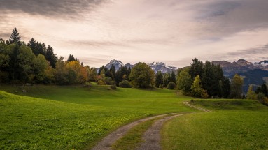 A quiet autumn day: A view of our path whilst cycling in the Alps